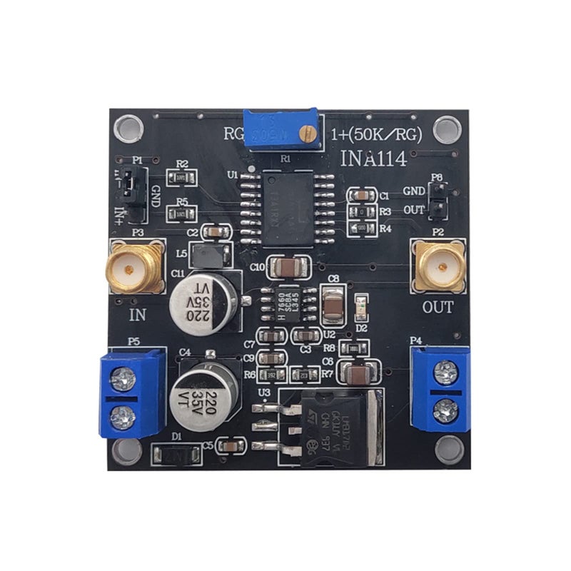 Taidacent INA114 Instrumentation Amplifier 1000 Times Gain Adjustable Single-Supply Operation Single-Ended/Differential Input - Image 1